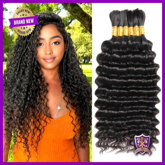 150g 6 Bundles 18 Inch Human Hair Extensions Deep Wave Boho Braiding Hair main image 6